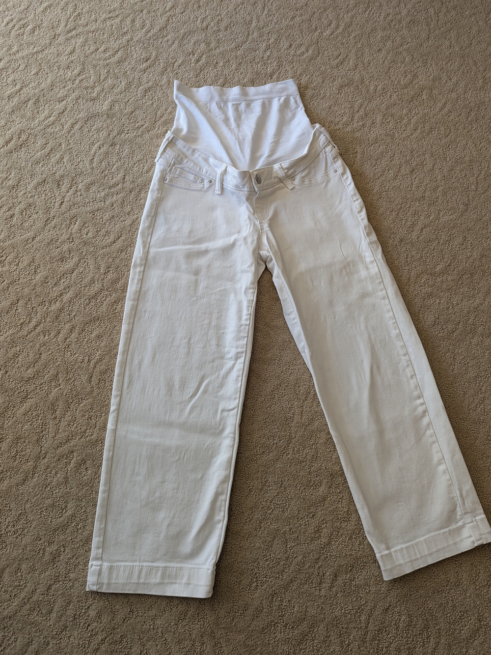 White Maternity Wide-Leg Jeans